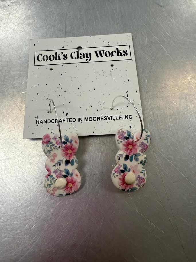 Floral Bunny Dangles