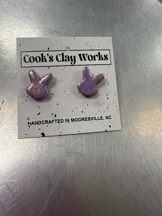 Purple Bunny Studs