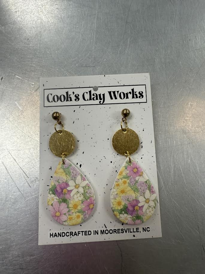 Gold Floral Dangles