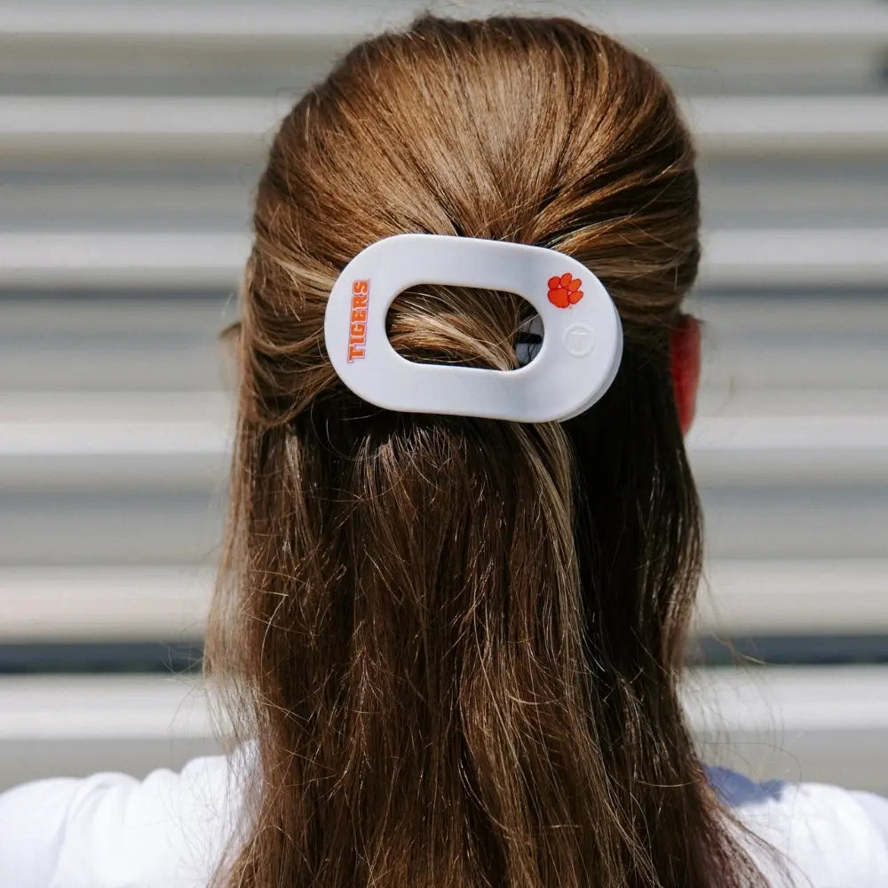 Go Tigers! Medium Flat Round Hair Clip