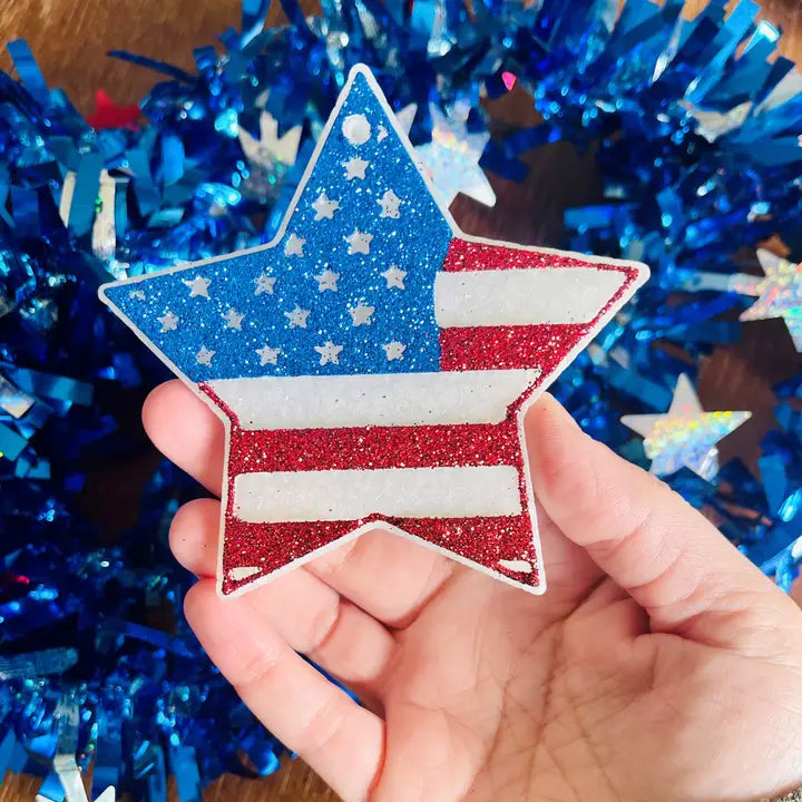 Flag Star Car Freshie
