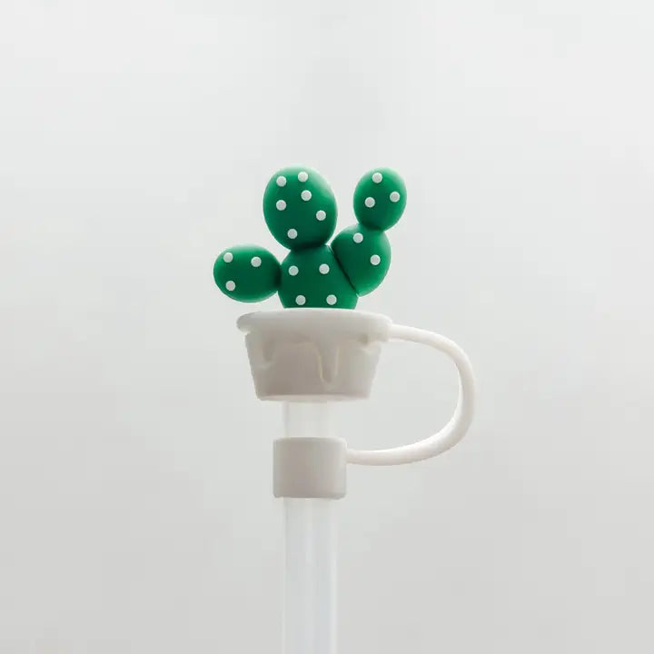 Green Cactus Straw Cover