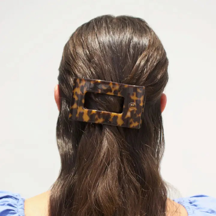 Flat Rectangle Hair Clip | Medium | Tortoise