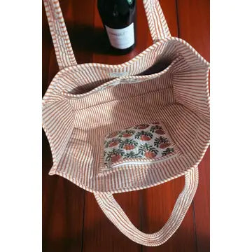 Monroe Orange Floral Tote Bag