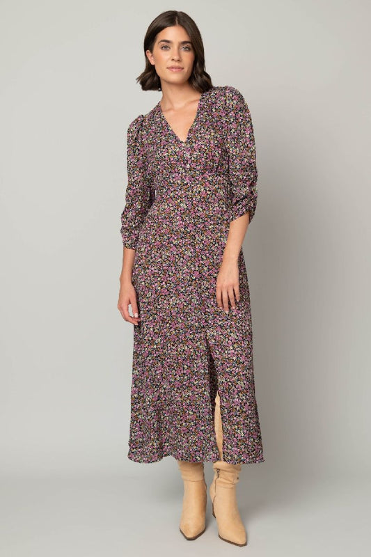 3/4 Sleeve Floral Maxi