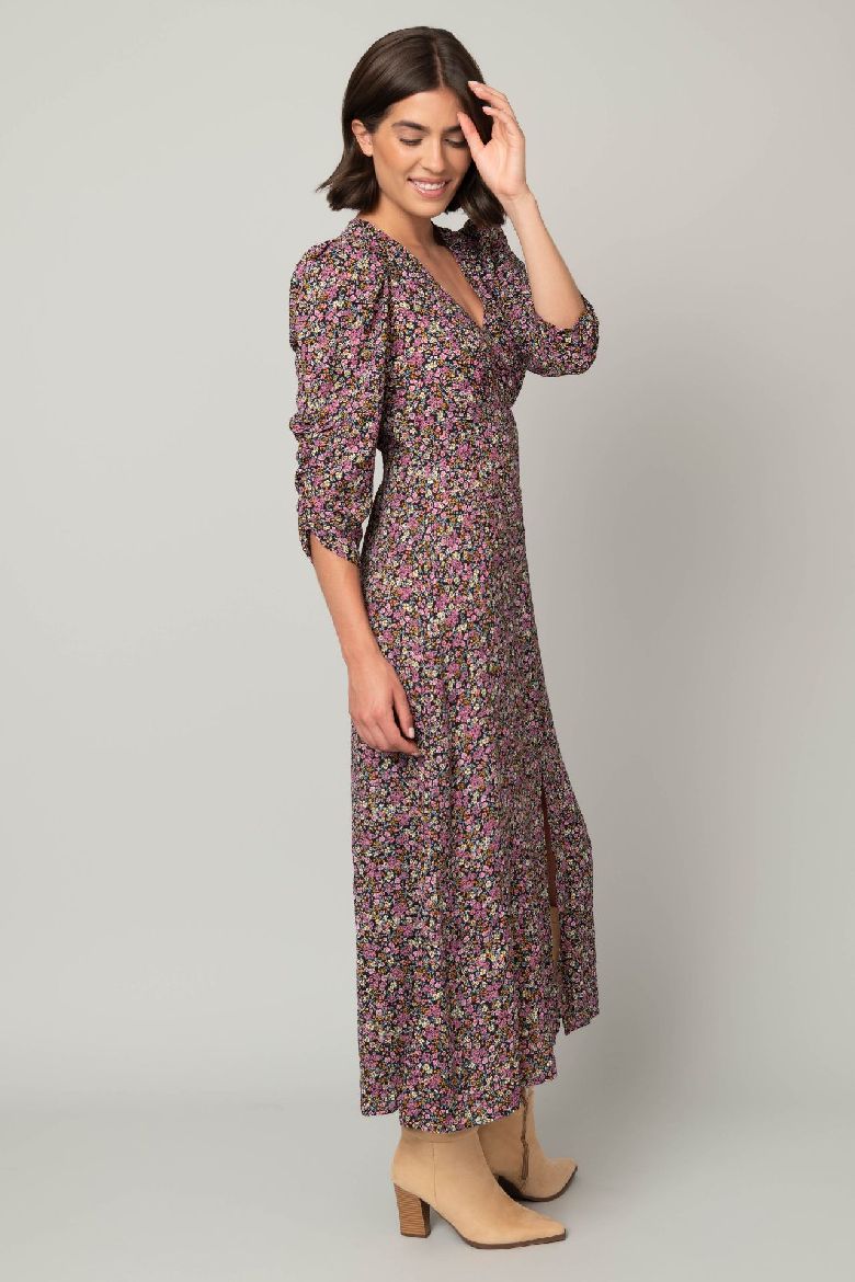 3/4 Sleeve Floral Maxi