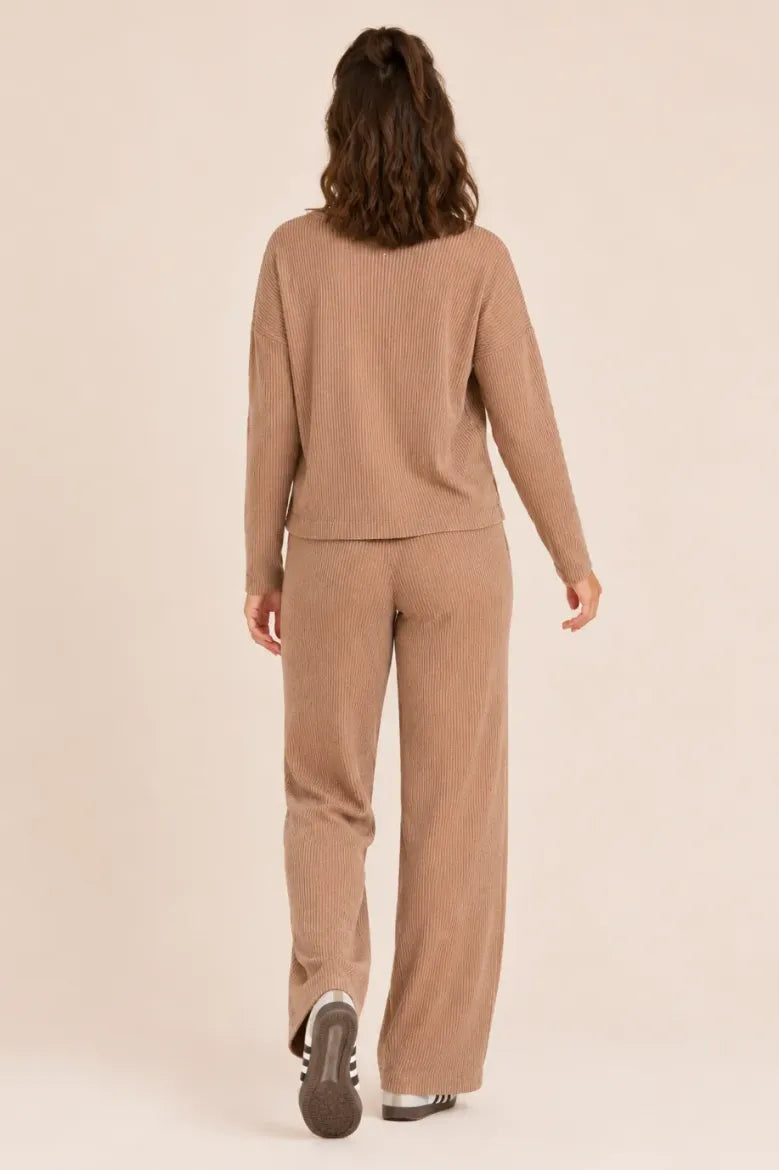 Baby Cable Box Cut Top w/ Raw Trims + Pull On Pant Set