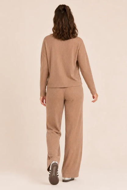 Baby Cable Box Cut Top w/ Raw Trims + Pull On Pant Set