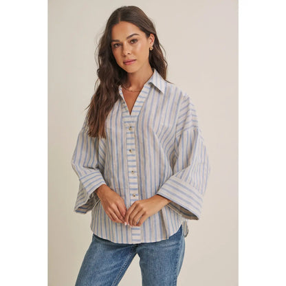 Ocean Blue Button Down Shirt