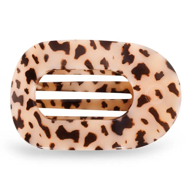 Round Flat Hair Clip | Medium | Blonde Tortoise