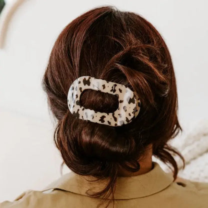 Round Flat Hair Clip | Medium | Blonde Tortoise