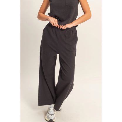 Elastic Waist Wide-Leg Pants
