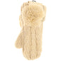 Kids Cc Multi-Tone Double Pom Fuzzy Lined Mittens