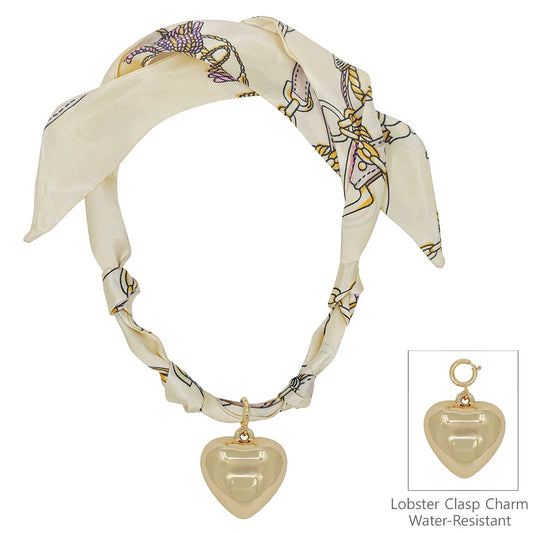Scarf Necklace w/ Puffy Heart Charm