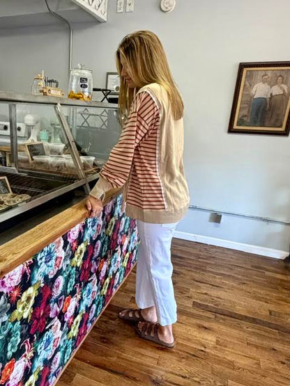 French Terry Stripe Pullover