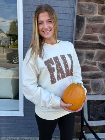 Fall Polka Dot Crewneck Sweatshirt