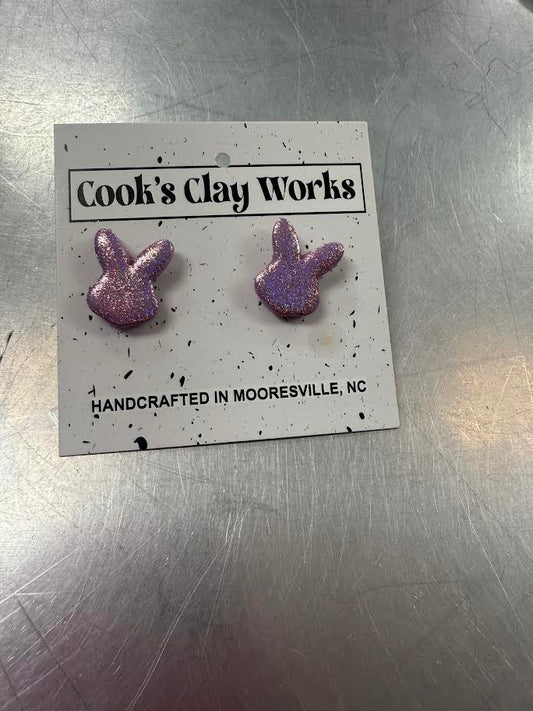 Purple Bunny Studs