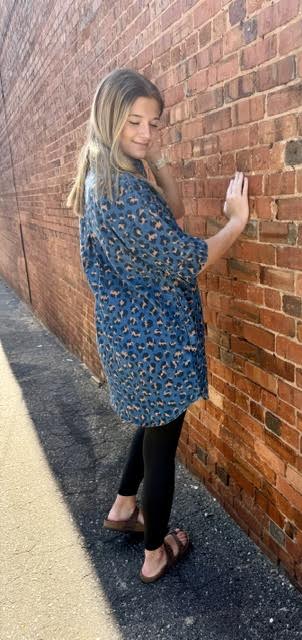 Wild Leopard Denim Dress