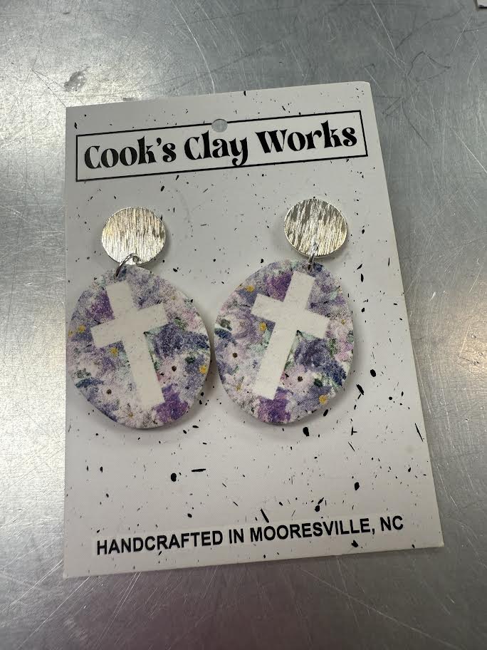 Floral Cross Dangles