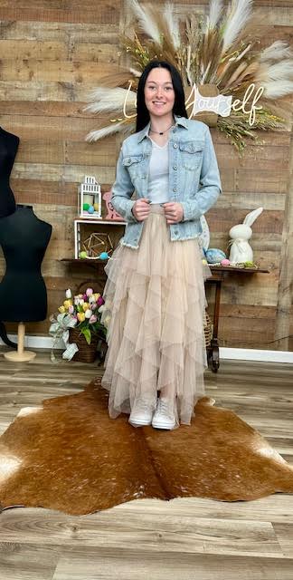 Easel Mesh Maxi Skirt
