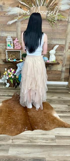 Easel Mesh Maxi Skirt
