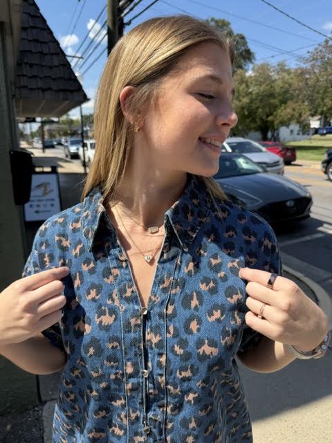 Wild Leopard Denim Dress