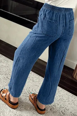 Drawstring Denim Pants