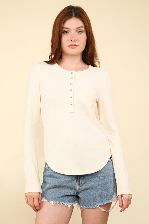 Solid Knit Casual Top