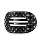 Flat Round Hair Clip | Large | Jet Black Quilted