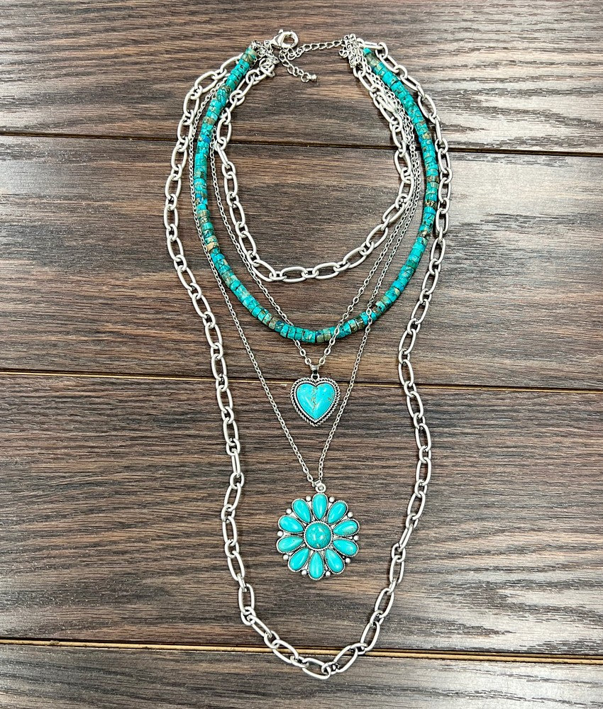 Handmade Heart Turquoise Necklace