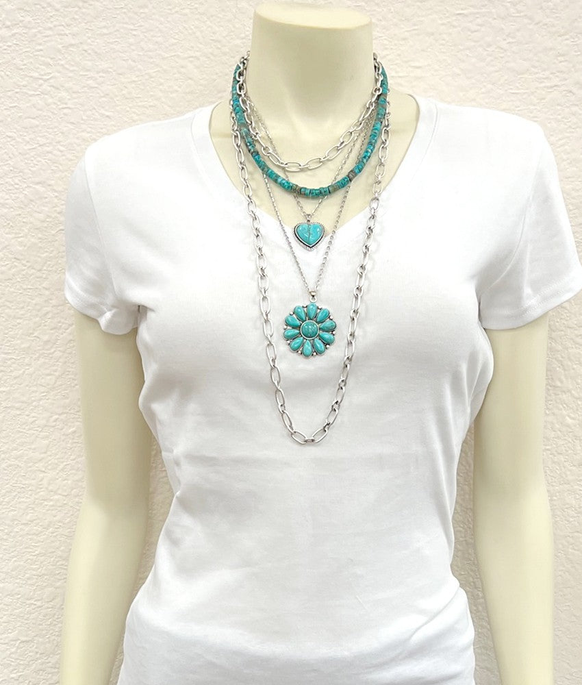 Handmade Heart Turquoise Necklace