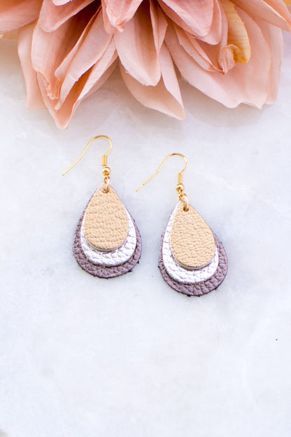 Leather Teardrop  Earrings