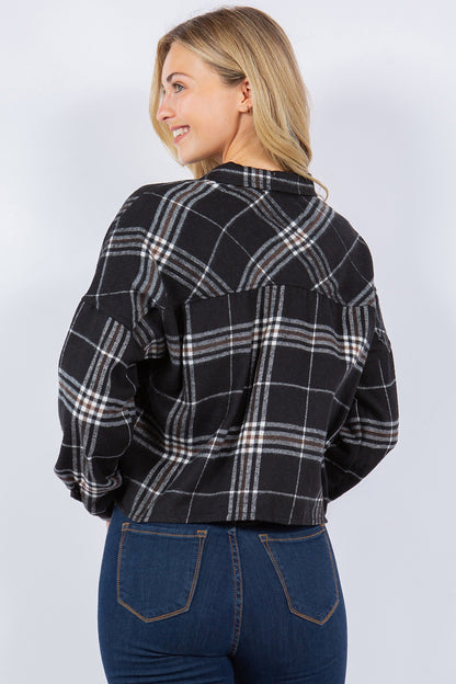 Cropped Flannel Shirt