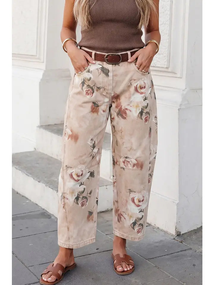 Retro Rose Floral Jean