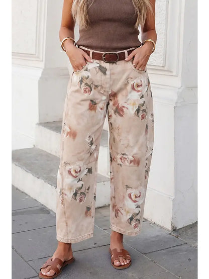 Retro Rose Floral Jean