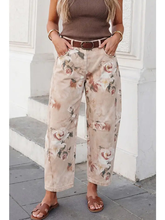 Retro Rose Floral Jean