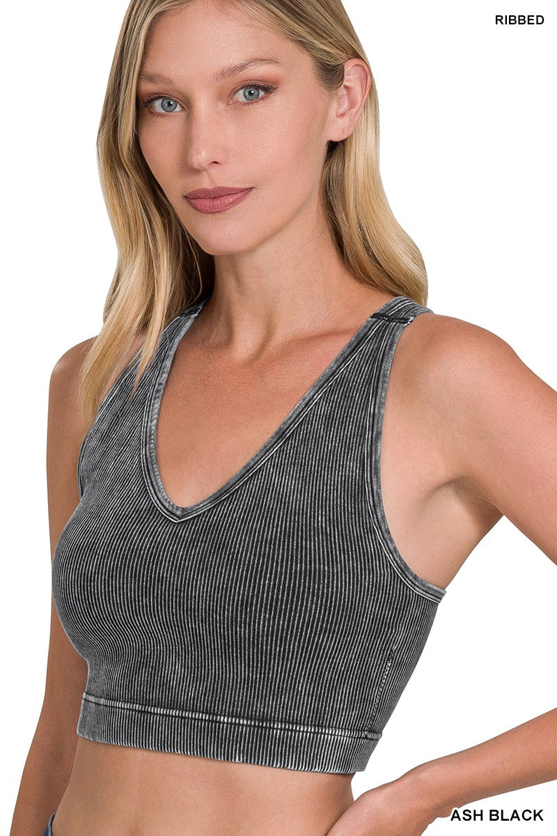 Washed Racerback Tank w/Pads