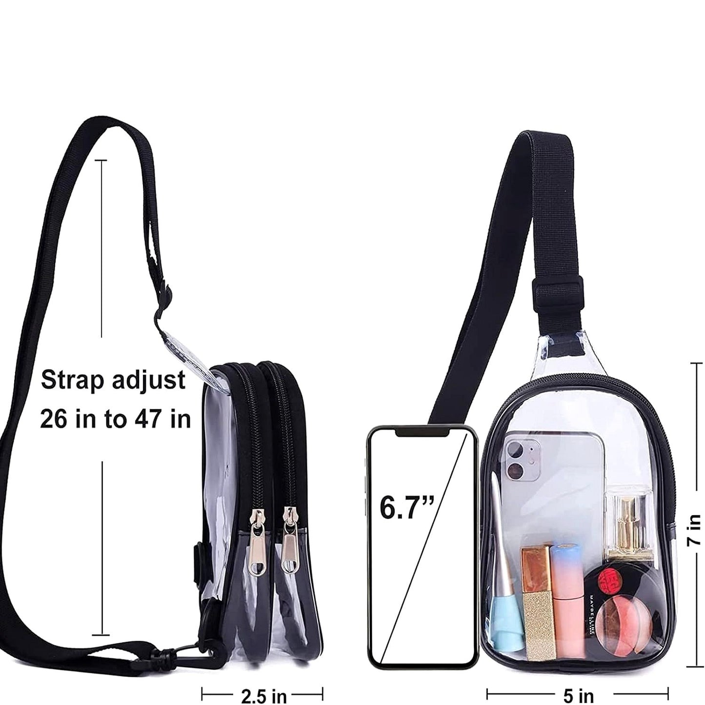 Swing Belt Clear Transparent Sling Chest Bag