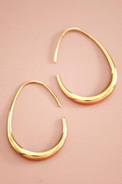 18K Waterproof Non-Tarnish Stainless Steel Hoops