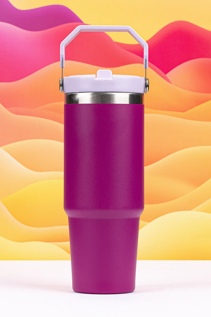 30oz stainless steel FLIP STRAW tumbler