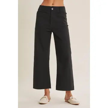 Cotton Linen Ankle Pants