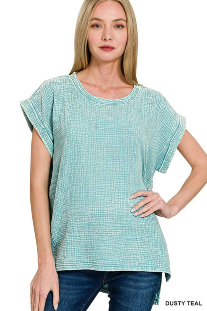 Woven Acid Washed Top