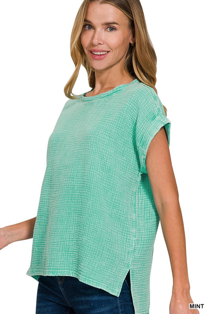 Woven Acid Washed Top