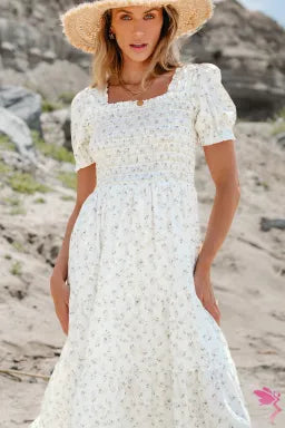 White Floral Maxi Dress