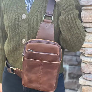 Unisex Leather Crossbody Bag