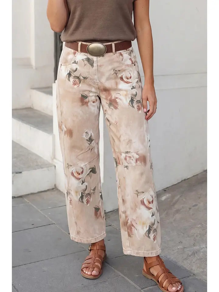 Retro Rose Floral Jean