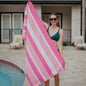 Pink Stripped beach towel