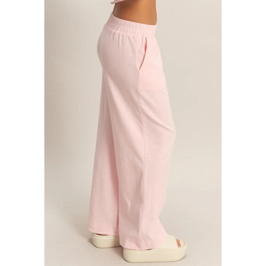 Elastic Waist Wide-Leg Pants