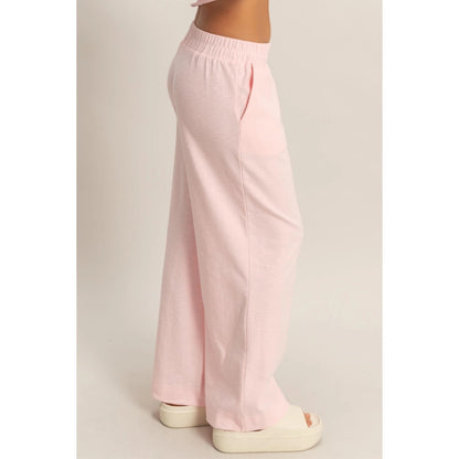 Elastic Waist Wide-Leg Pants