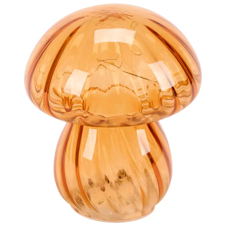 Lighted Orange Mushroom Sitter